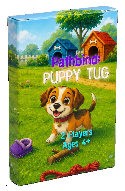 Pathbind: Puppy Tug family card game box art